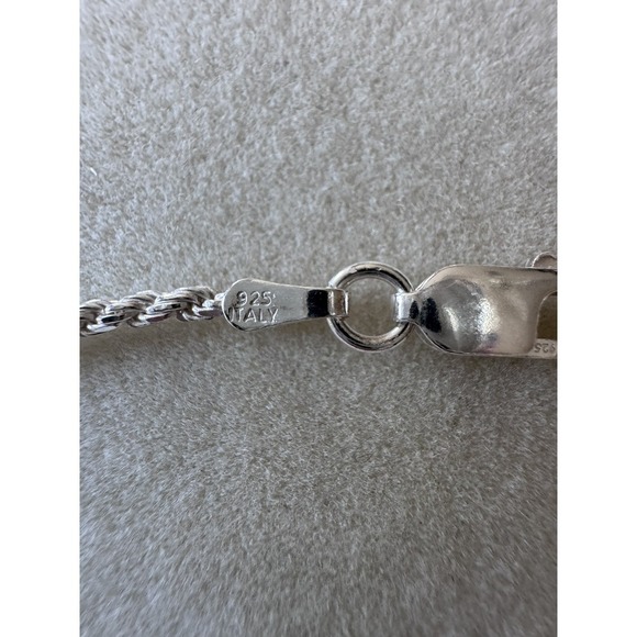 925 Sterling Silver Diamond Cut 8" Rope Chain Bracelet .925 Italy 2.5mm NEW - Picture 2 of 5